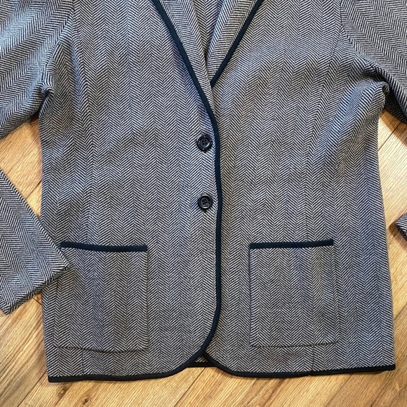 Ann Taylor Luxe Herringbone knit Sweater Blazer wool blend - Picture 4 of 9